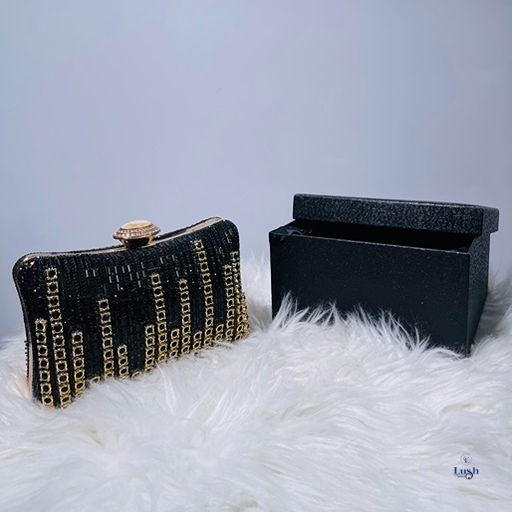 Clutch Bag - Black & Gold