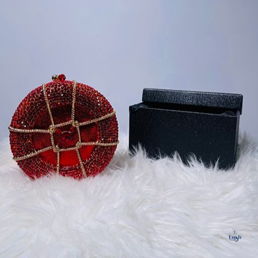 Round Clutch Bag - Red