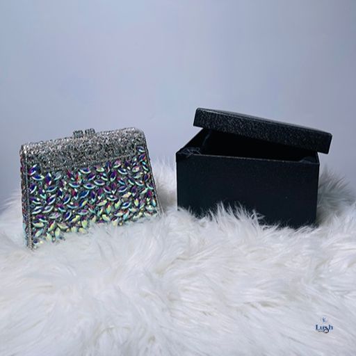 Clutch Bag - Silver Stones