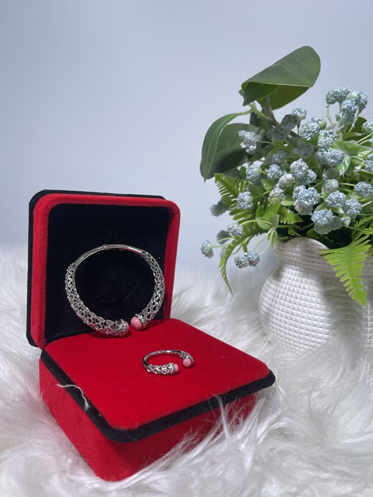 Zirconia Silver Bangles