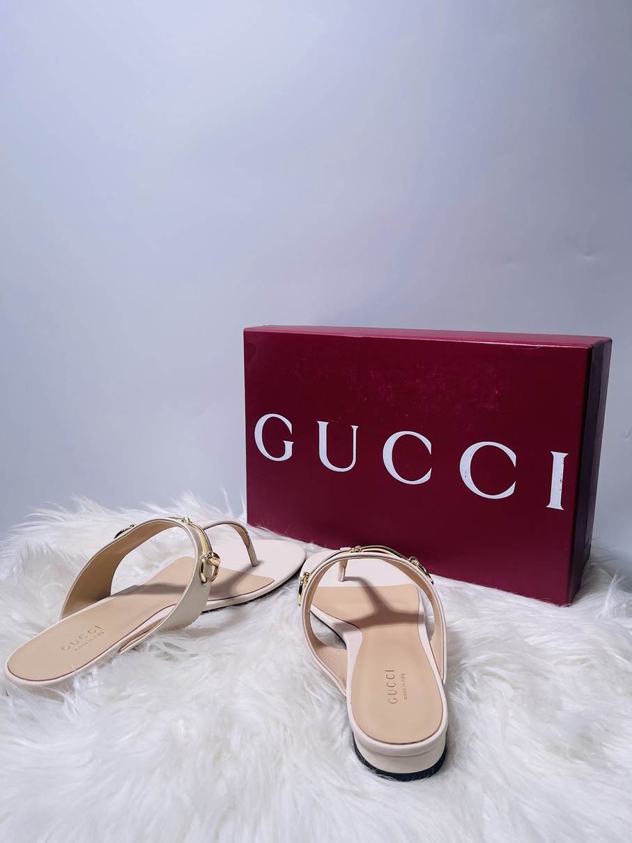 Gucci Flat Slippers – Off-White – Size 39