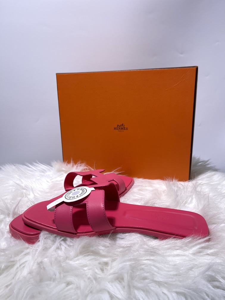 Hermès Flat Slippers - Pink- Size 39