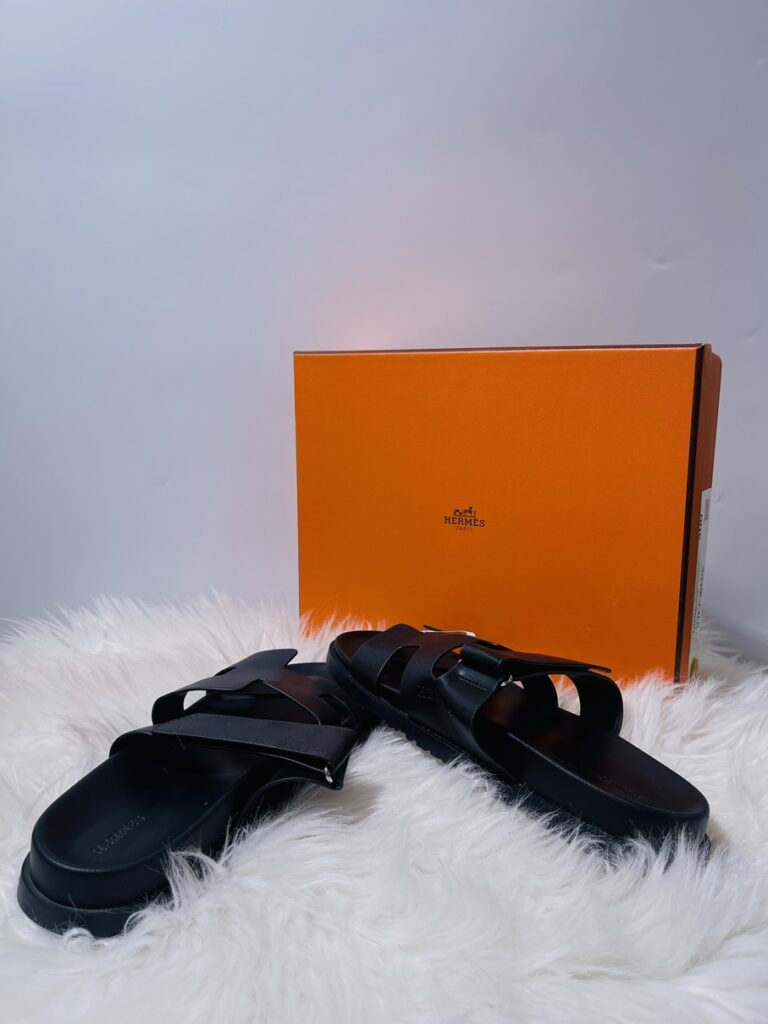 Hermès Flat Slippers - Black - Size 39