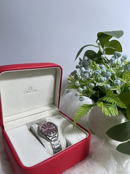 Omega Wrist Watch - Silver and Purple