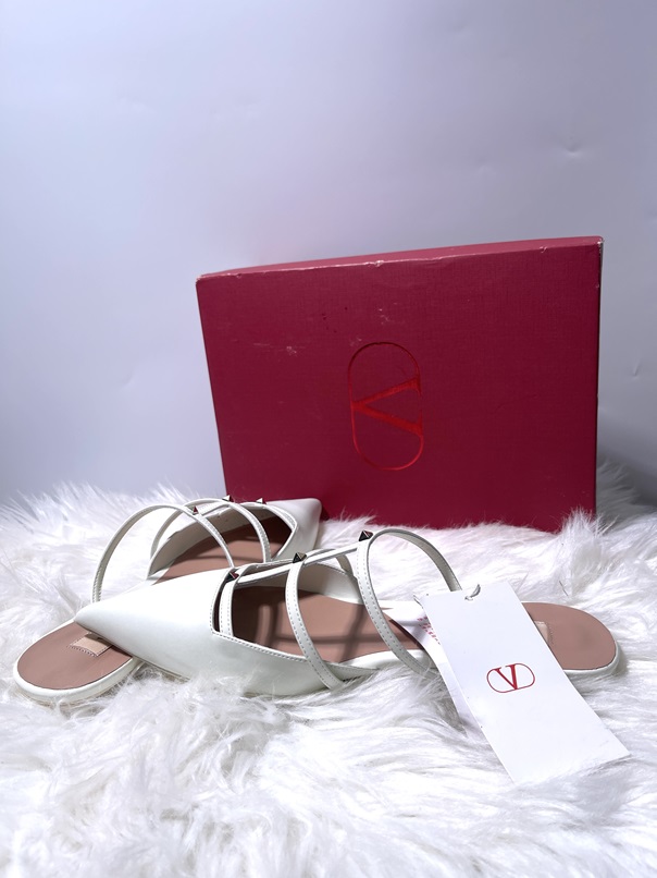 Valentino Flat Slippers - White