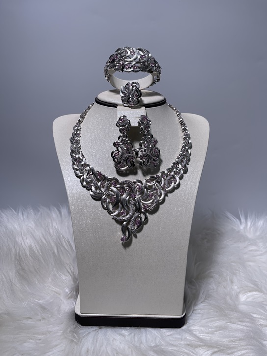 Zirconia Set - Silver & Purple